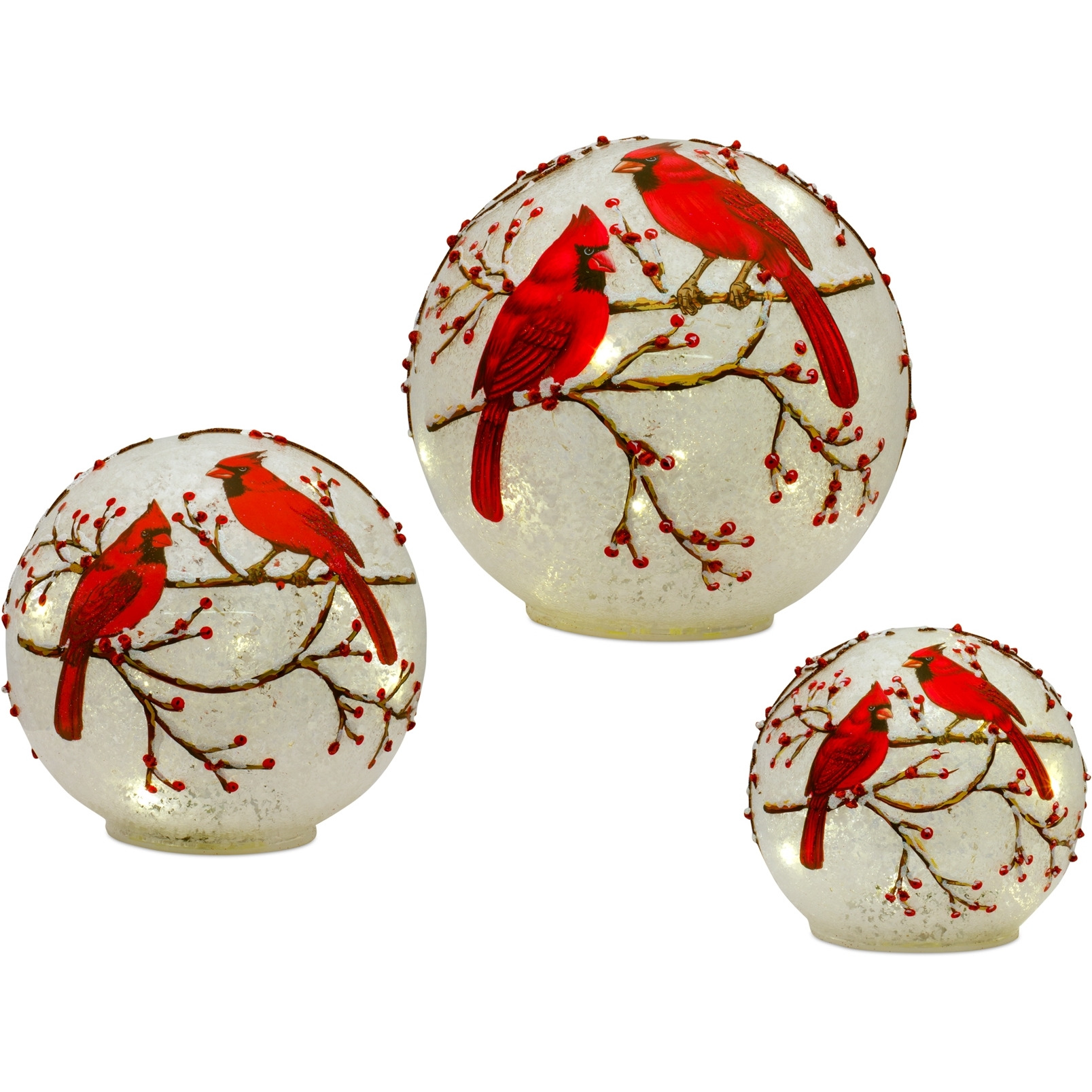 LED Cardinal Globe (Set of 3)