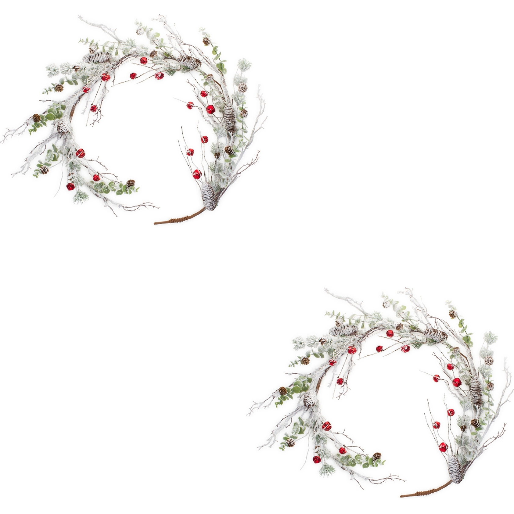 Snow Pine Garland w/Sleigh Bells (Set of 2) 5'L