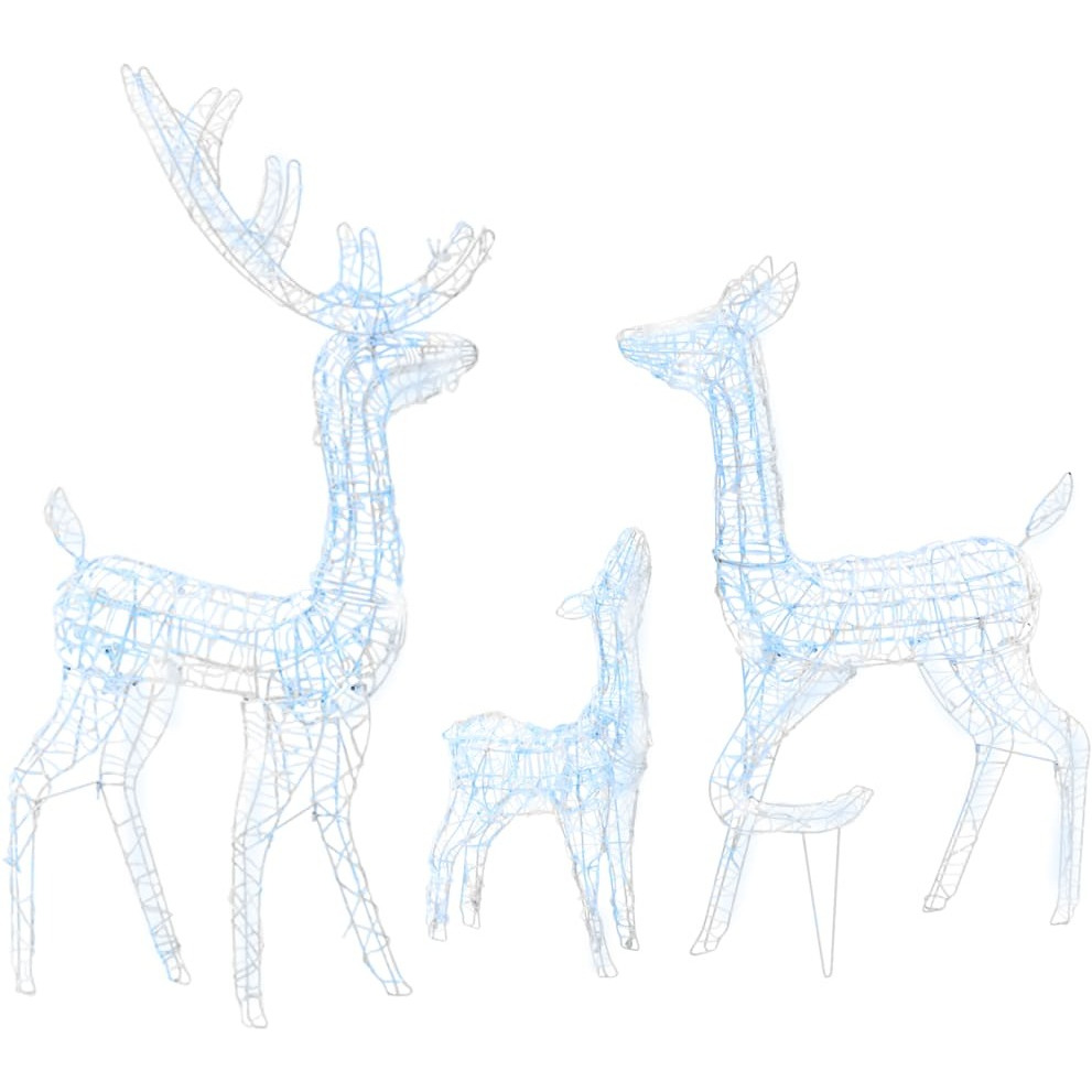 vidaXL Acrylic Reindeer Family Christmas Decoration 300 LED Cold White