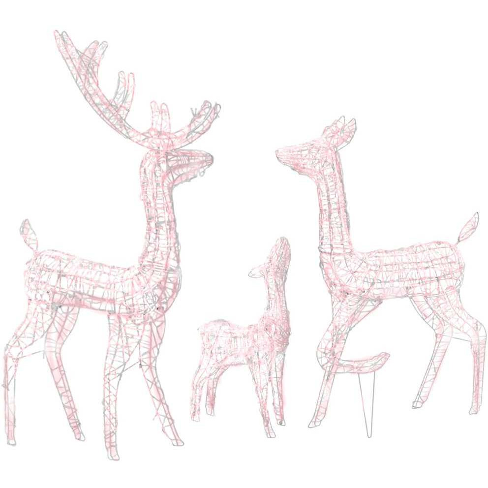 vidaXL Acrylic Reindeer Family Christmas Decoration 300 LED Warm White
