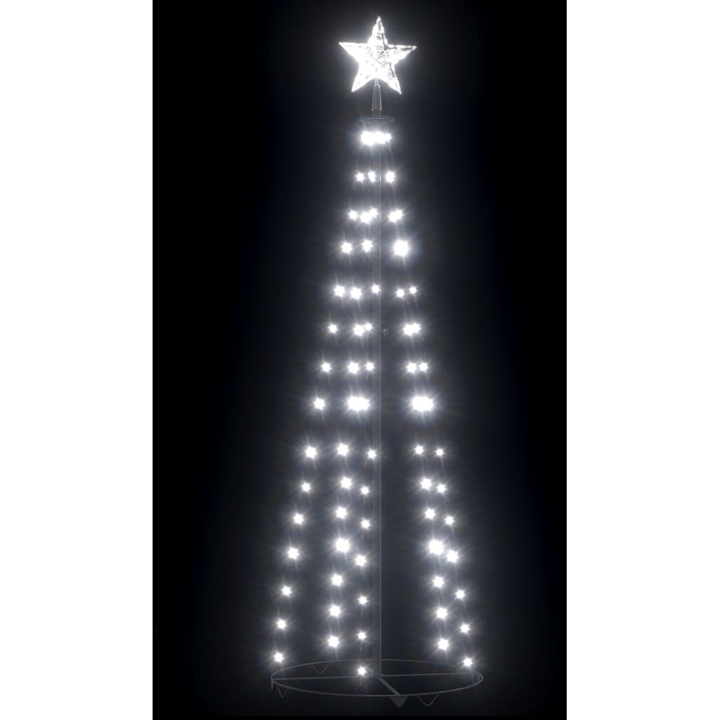 vidaXL Christmas Cone Tree Cold White 84 LEDs 2x5 ft