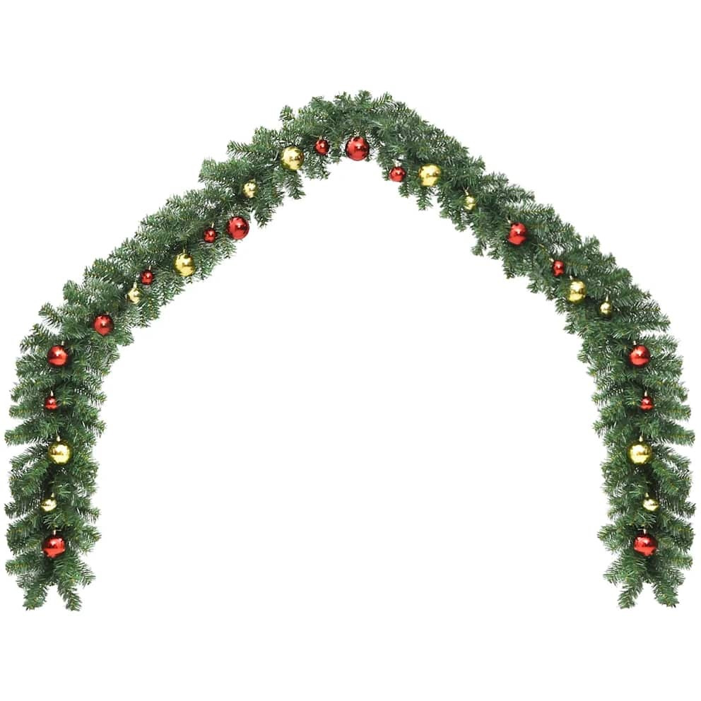 vidaXL Christmas Garland Decorated with Baubles 16 ft