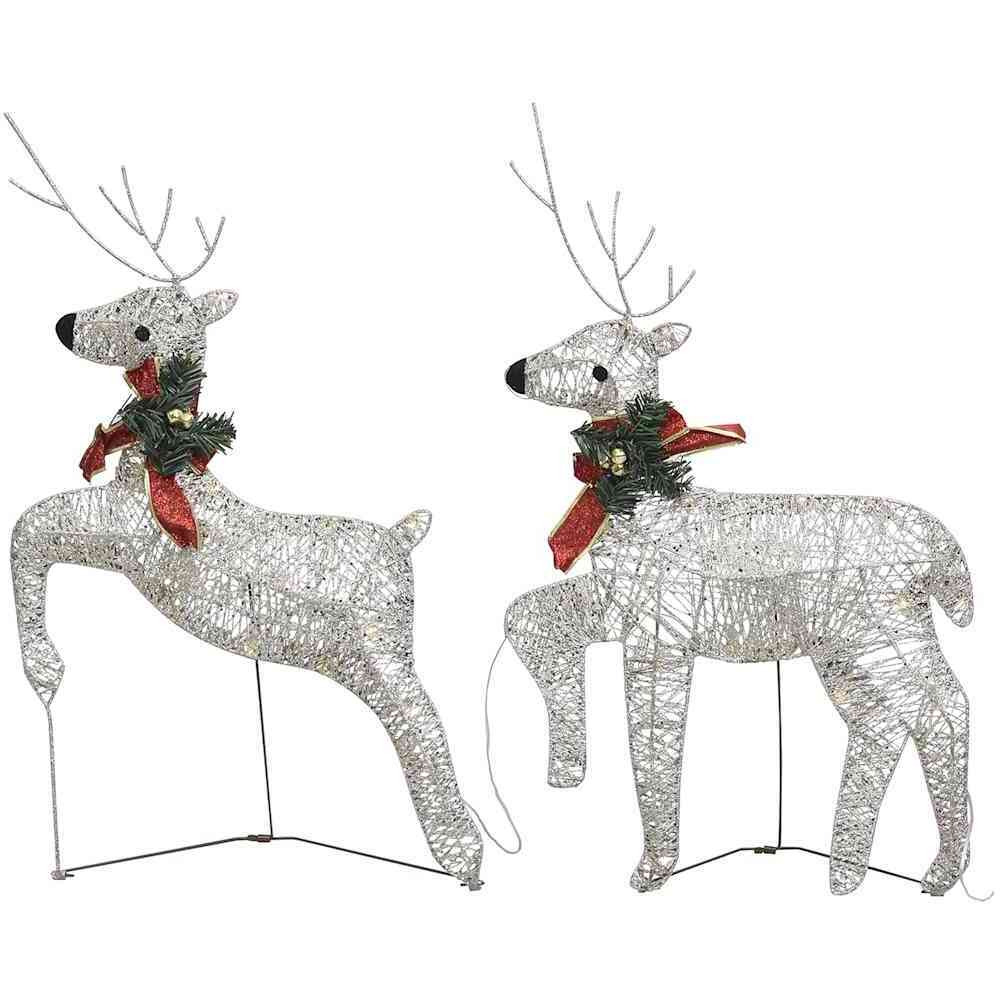 vidaXL Christmas Reindeers 2 pcs Gold 40 LEDs