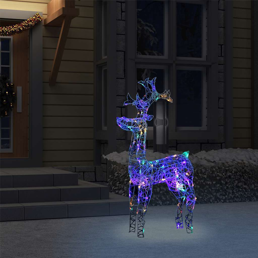vidaXL Reindeer Christmas Decoration 90 LEDs 2x1x3 ft Acrylic