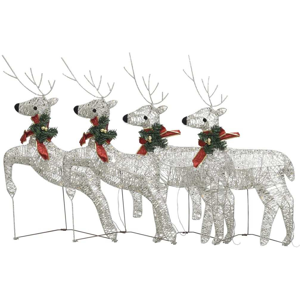 vidaXL Christmas Reindeers 4 pcs Gold 80 LEDs