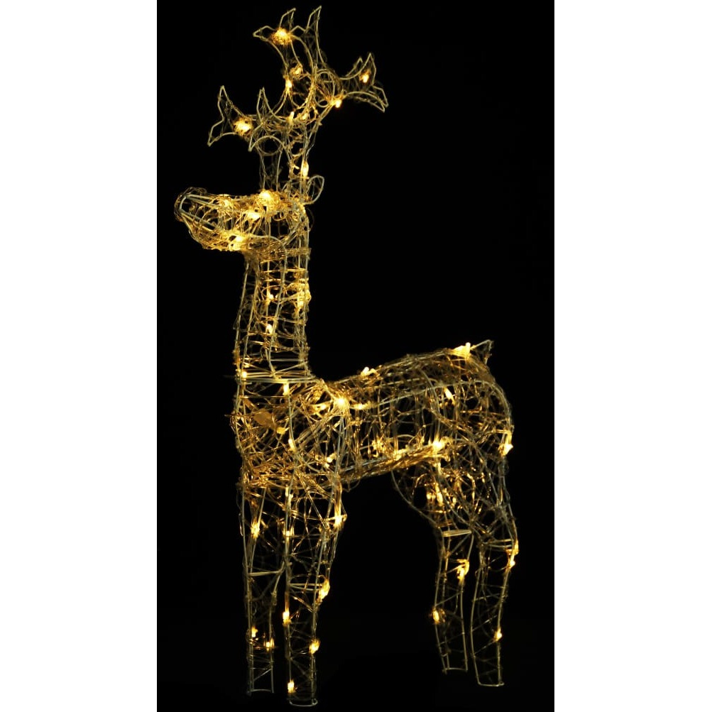 vidaXL Reindeer Christmas Decoration 90 LEDs 2x1x3 ft Acrylic