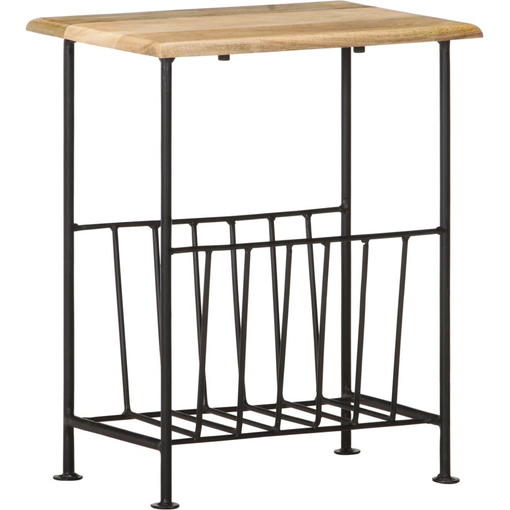 vidaXL Magazine Rack 15.7&quotx11.8&quotx19.7" Solid Mango Wood and Steel