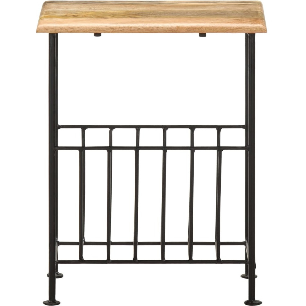 vidaXL Magazine Rack 15.7&quotx11.8&quotx19.7" Solid Mango Wood and Steel