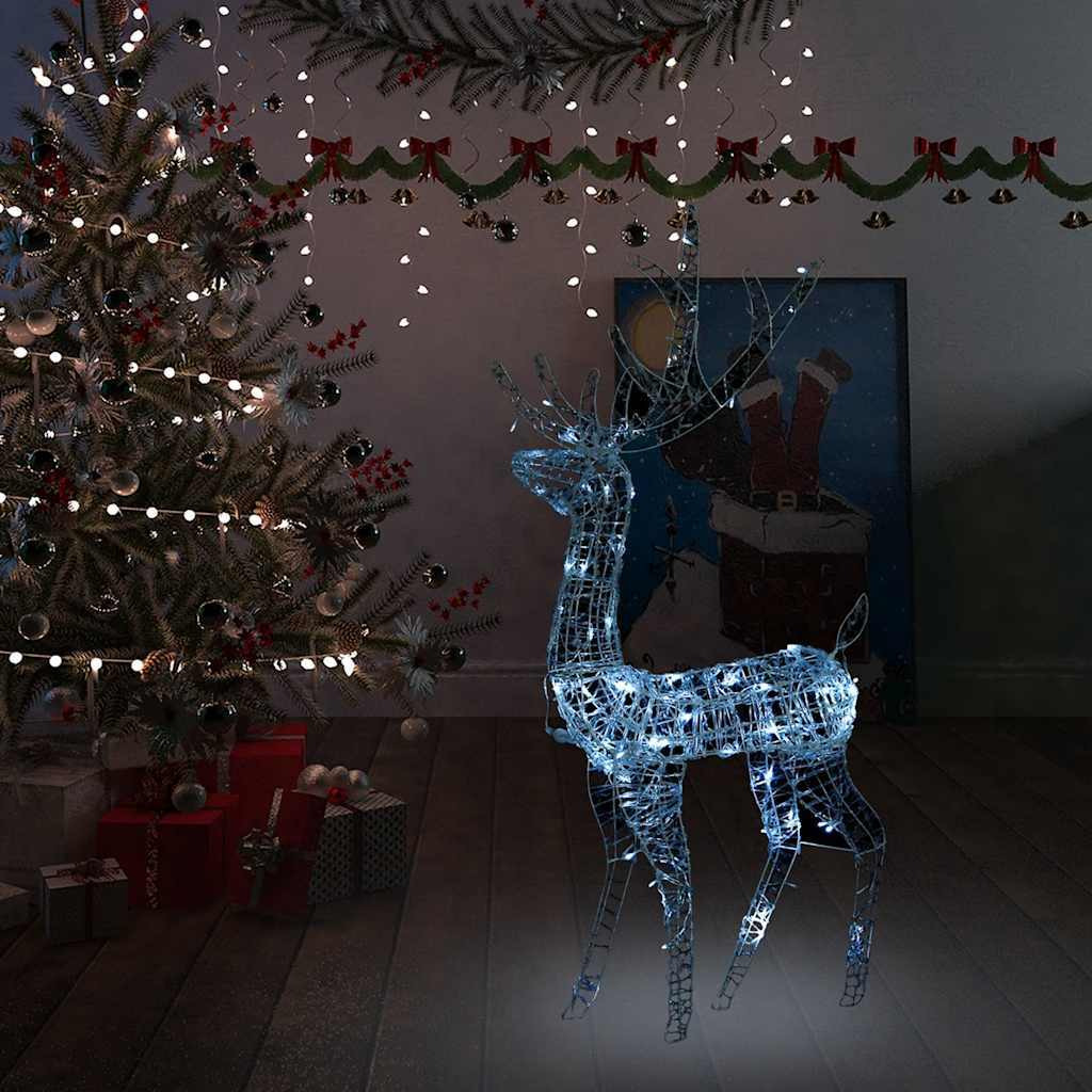 vidaXL Acrylic Reindeer Christmas Decoration 140 LEDs 4 ft Cold White