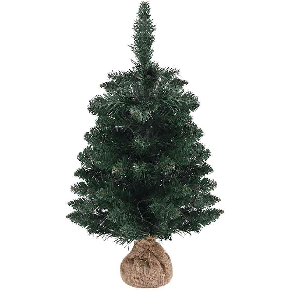 vidaXL Artificial Christmas Tree with Stand and LEDs Green 2 ft PVC