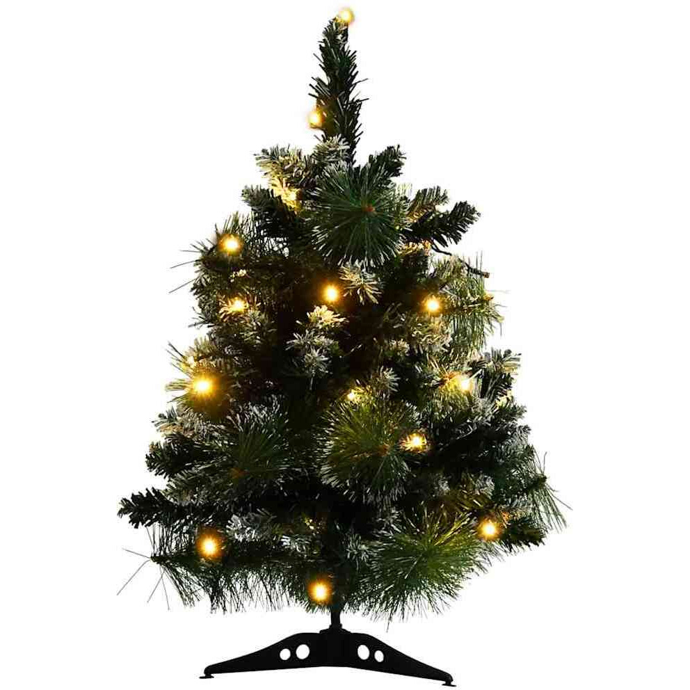 vidaXL Artificial Christmas Tree with Stand and LEDs Green 2 ft PVC