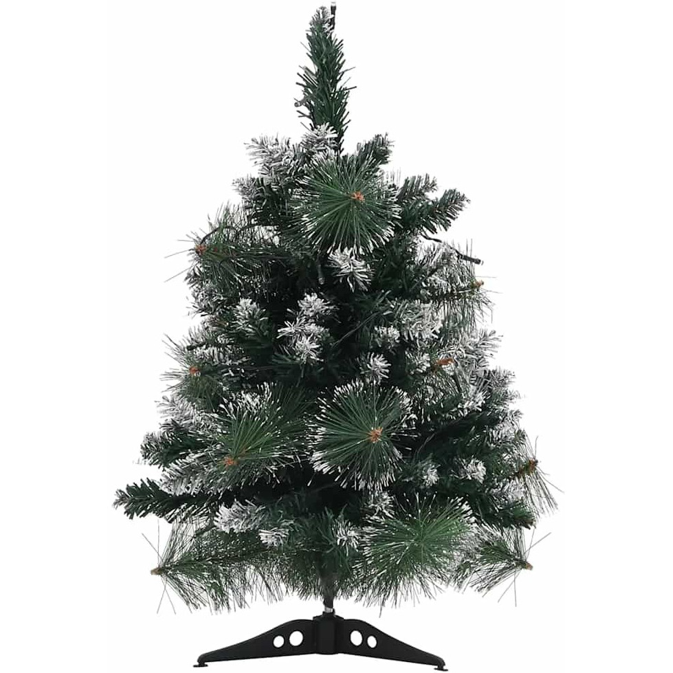 vidaXL Artificial Christmas Tree with Stand and LEDs Green 2 ft PVC
