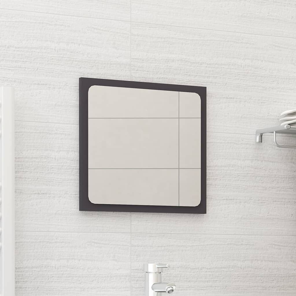 vidaXL Bathroom Mirror Gray 15.7&quotx0.6&quotx14.6" Engineered Wood