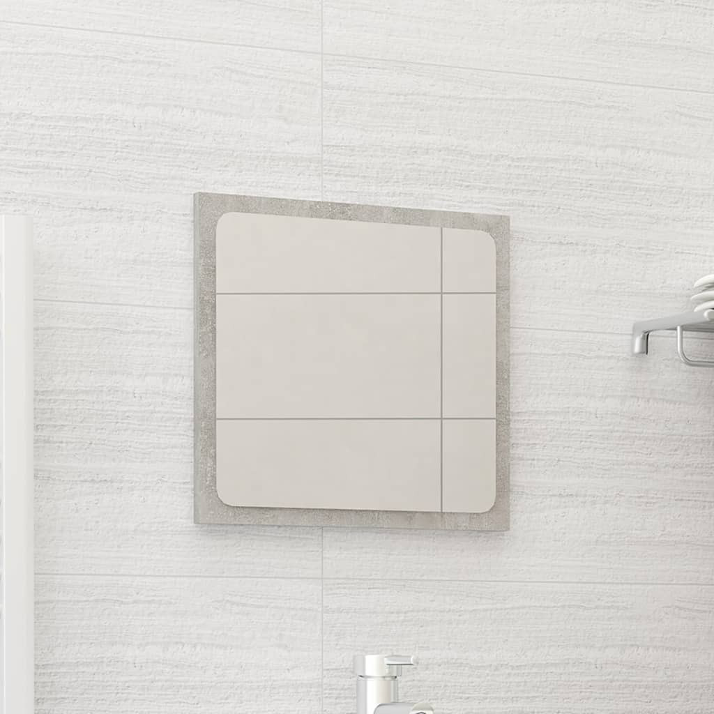 vidaXL Bathroom Mirror Concrete Gray 15.7&quotx0.6&quotx14.6" Engineered Wood