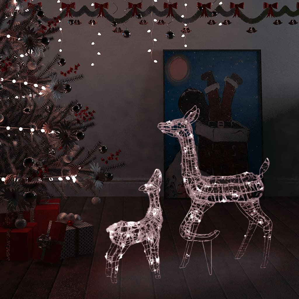 vidaXL Acrylic Reindeer Family Christmas Decoration 160 LED Warm White