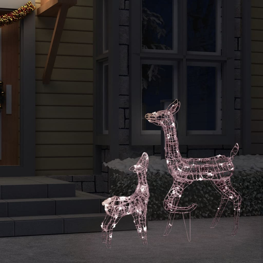 vidaXL Acrylic Reindeer Family Christmas Decoration 160 LED Warm White