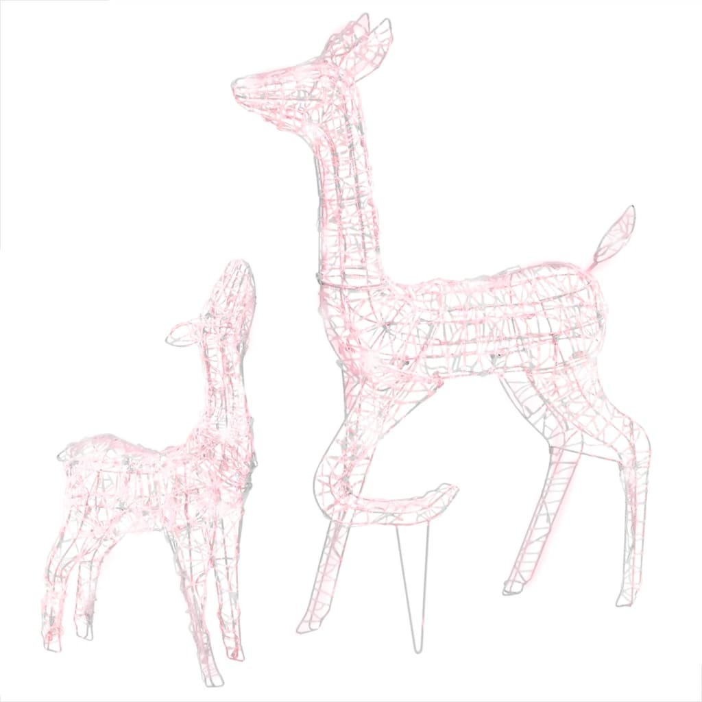 vidaXL Acrylic Reindeer Family Christmas Decoration 160 LED Warm White