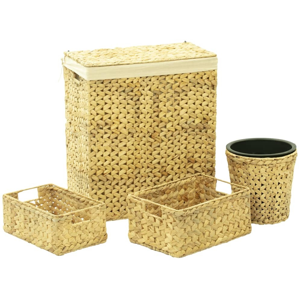 vidaXL 4 Piece Bathroom Set Water Hyacinth