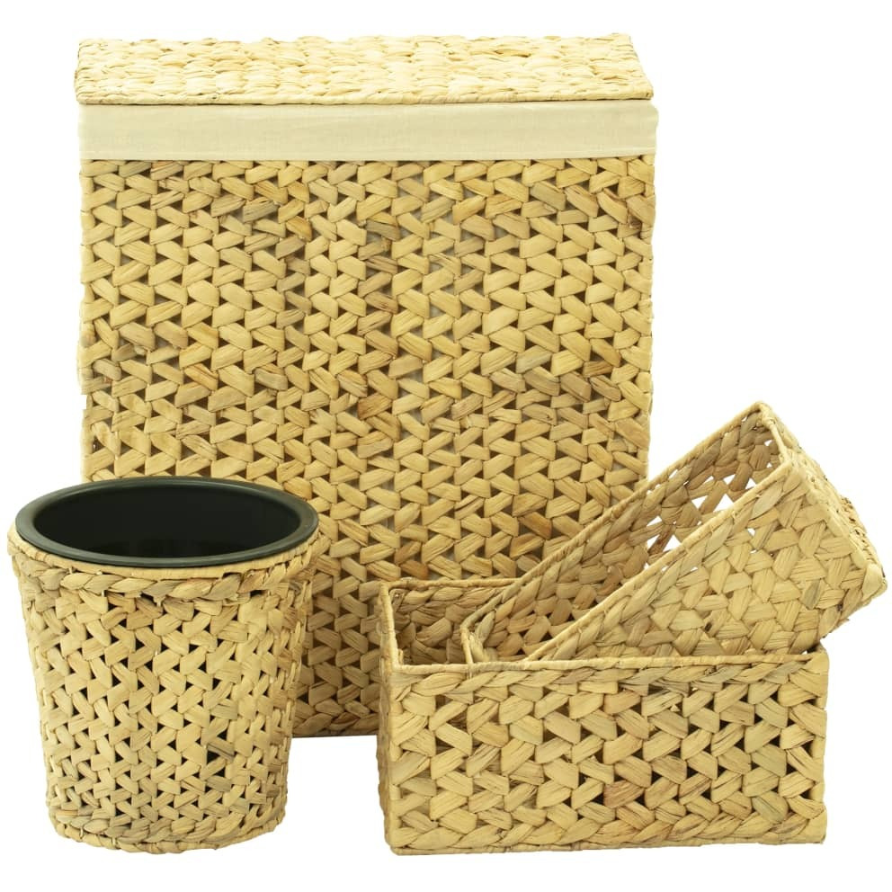 vidaXL 4 Piece Bathroom Set Water Hyacinth