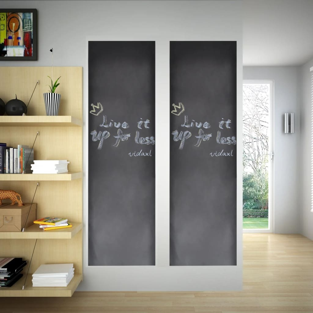 vidaXL Wall Sticker Blackboard 2' x 9.8' 2 Rolls with Chalks
