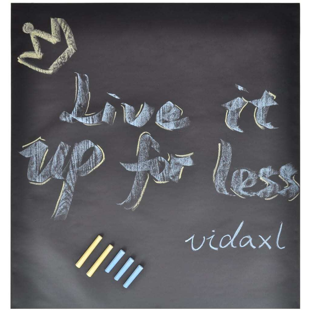 vidaXL Wall Sticker Blackboard 2' x 9.8' 2 Rolls with Chalks