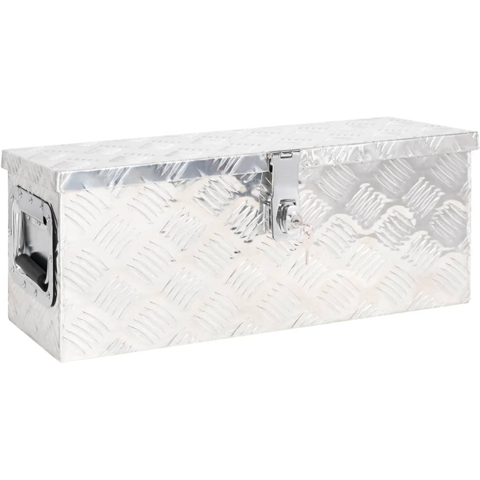 vidaXL Storage Box Silver 23.6&quotx9.3&quotx9.1" Aluminum