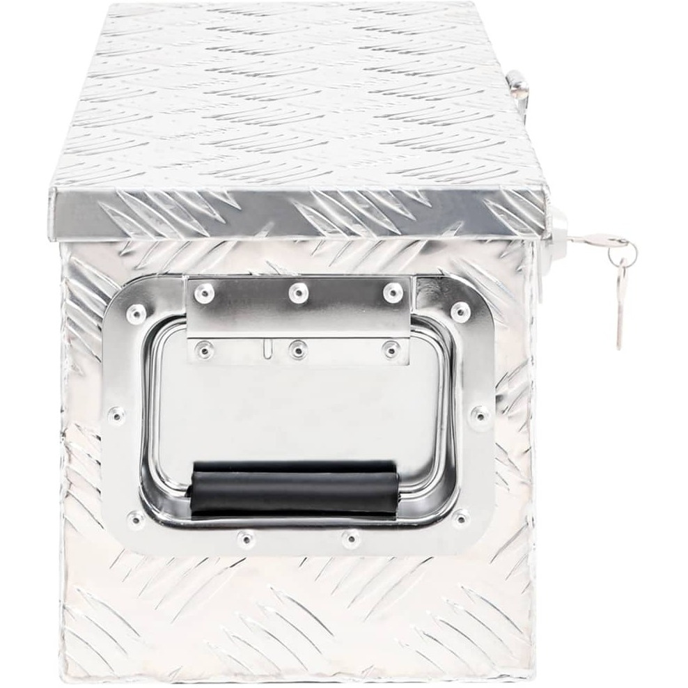 vidaXL Storage Box Silver 23.6&quotx9.3&quotx9.1" Aluminum