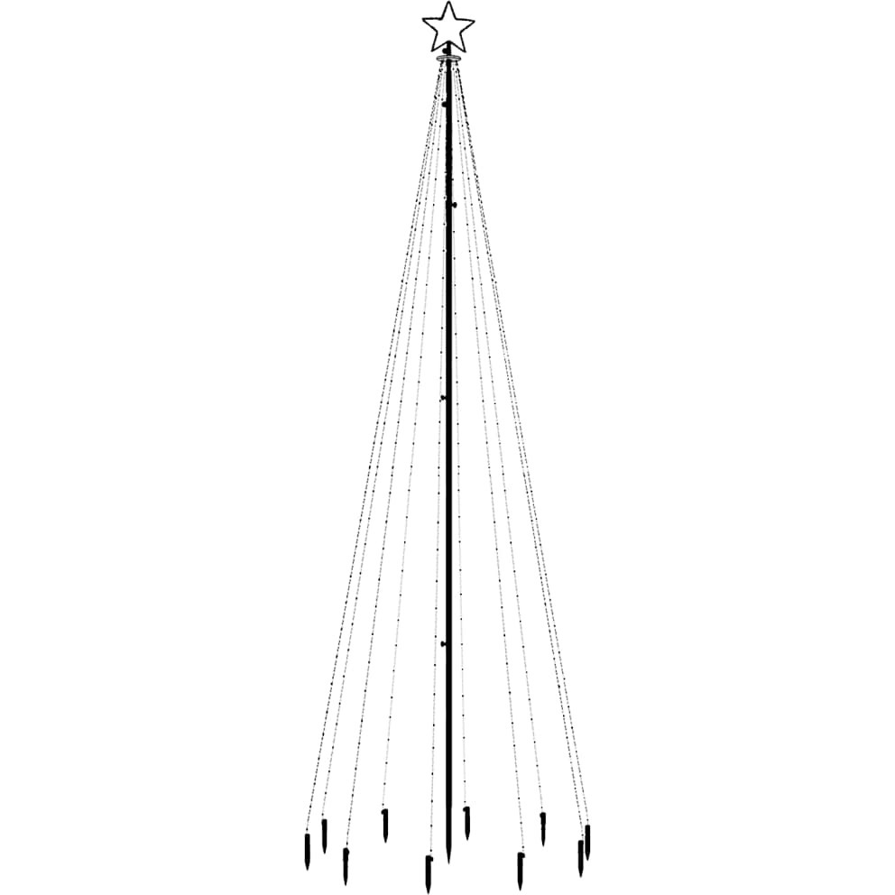 vidaXL Christmas Tree with Spike Cold White 310 LEDs 10 ft