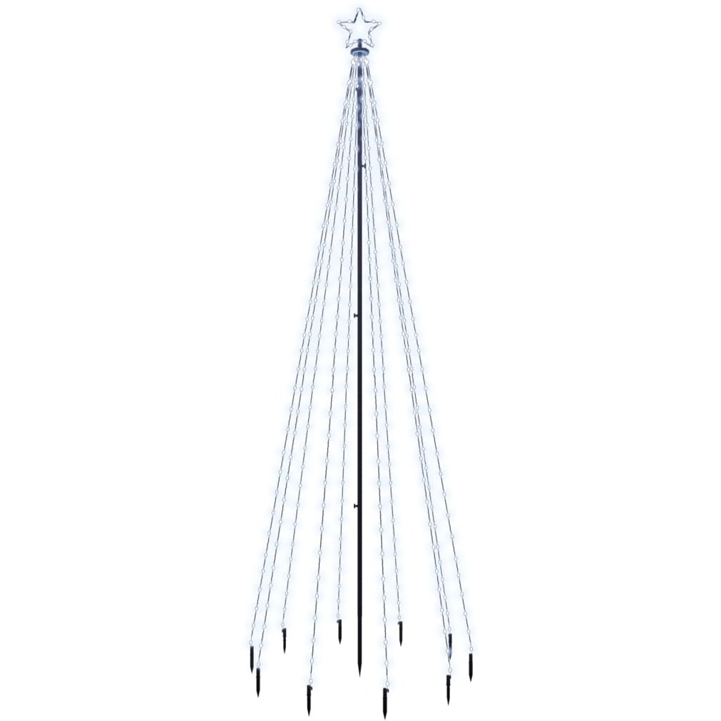 vidaXL Christmas Tree with Spike Cold White 310 LEDs 10 ft