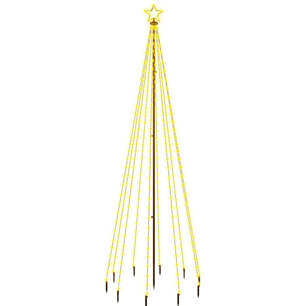 vidaXL Christmas Tree with Spike Warm White 310 LEDs 10 ft