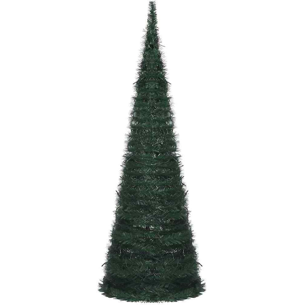 vidaXL Pop-up String Artificial Christmas Tree with LED Green 6 ft