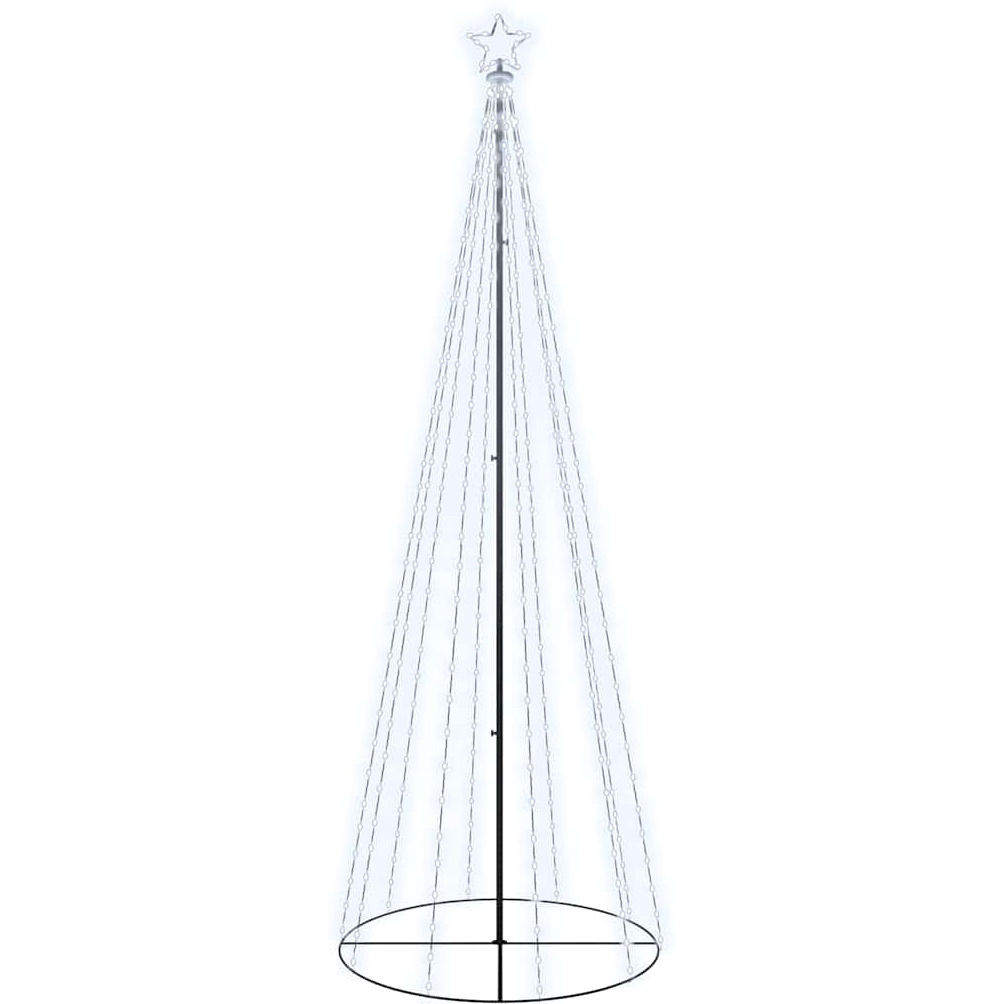 vidaXL Christmas Cone Tree Cold White 310 LEDs 3x10 ft