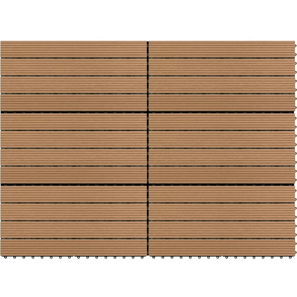 vidaXL Decking Tiles 6 pcs WPC 23.6&quotx11.8" 11.6 ft Brown