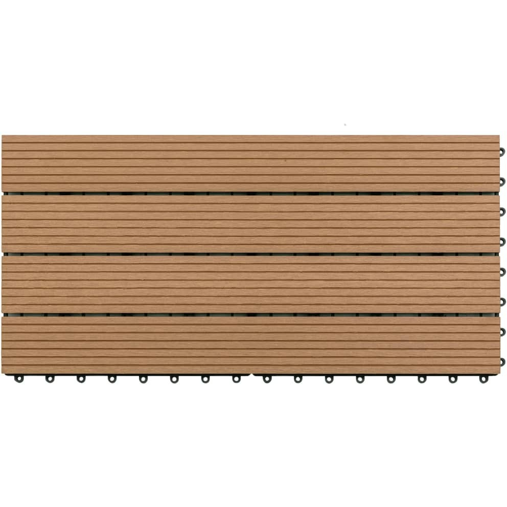 vidaXL Decking Tiles 6 pcs WPC 23.6&quotx11.8" 11.6 ft Brown