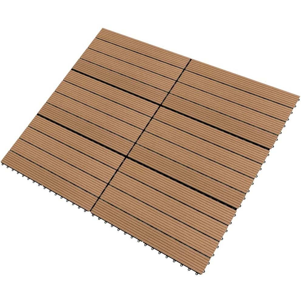 vidaXL Decking Tiles 6 pcs WPC 23.6&quotx11.8" 11.6 ft Brown