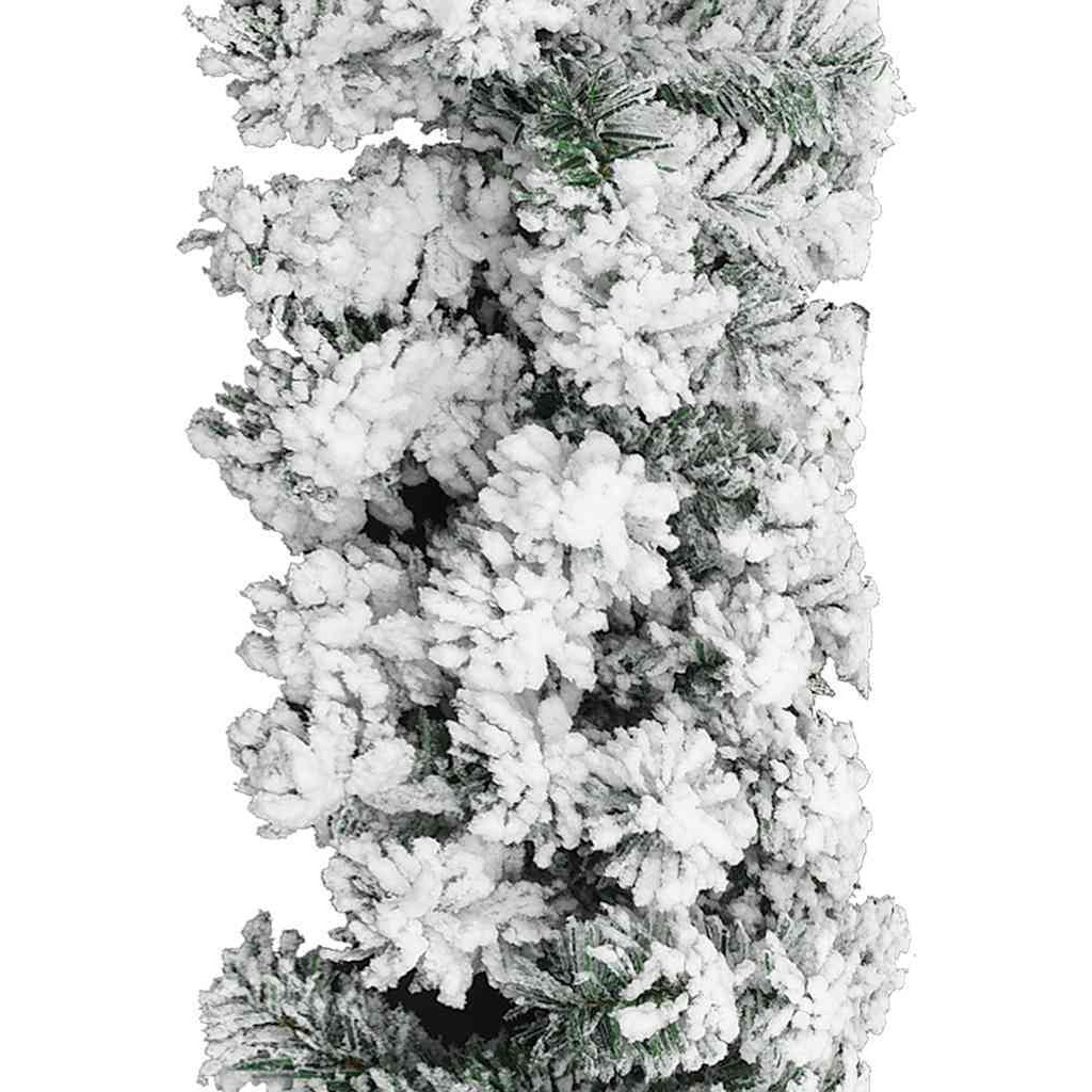 vidaXL Christmas Garland with Flocked Snow Green 33 ft PVC