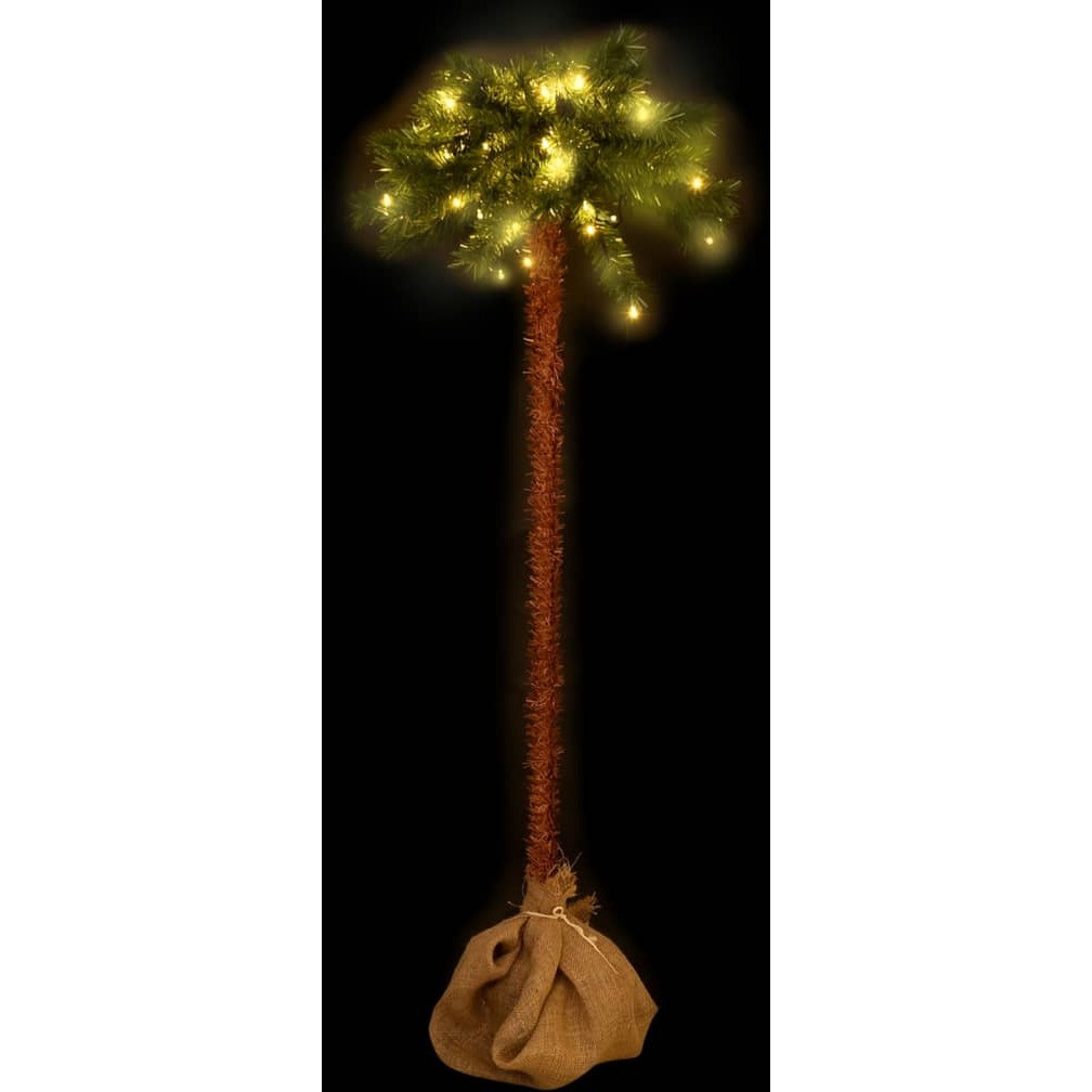 vidaXL Artificial Palm Tree with LEDs 82.7"
