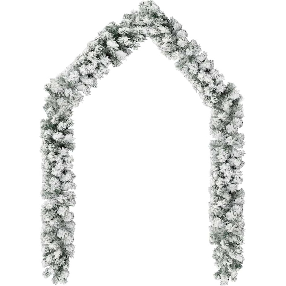 vidaXL Christmas Garland with Flocked Snow Green 16 ft PVC
