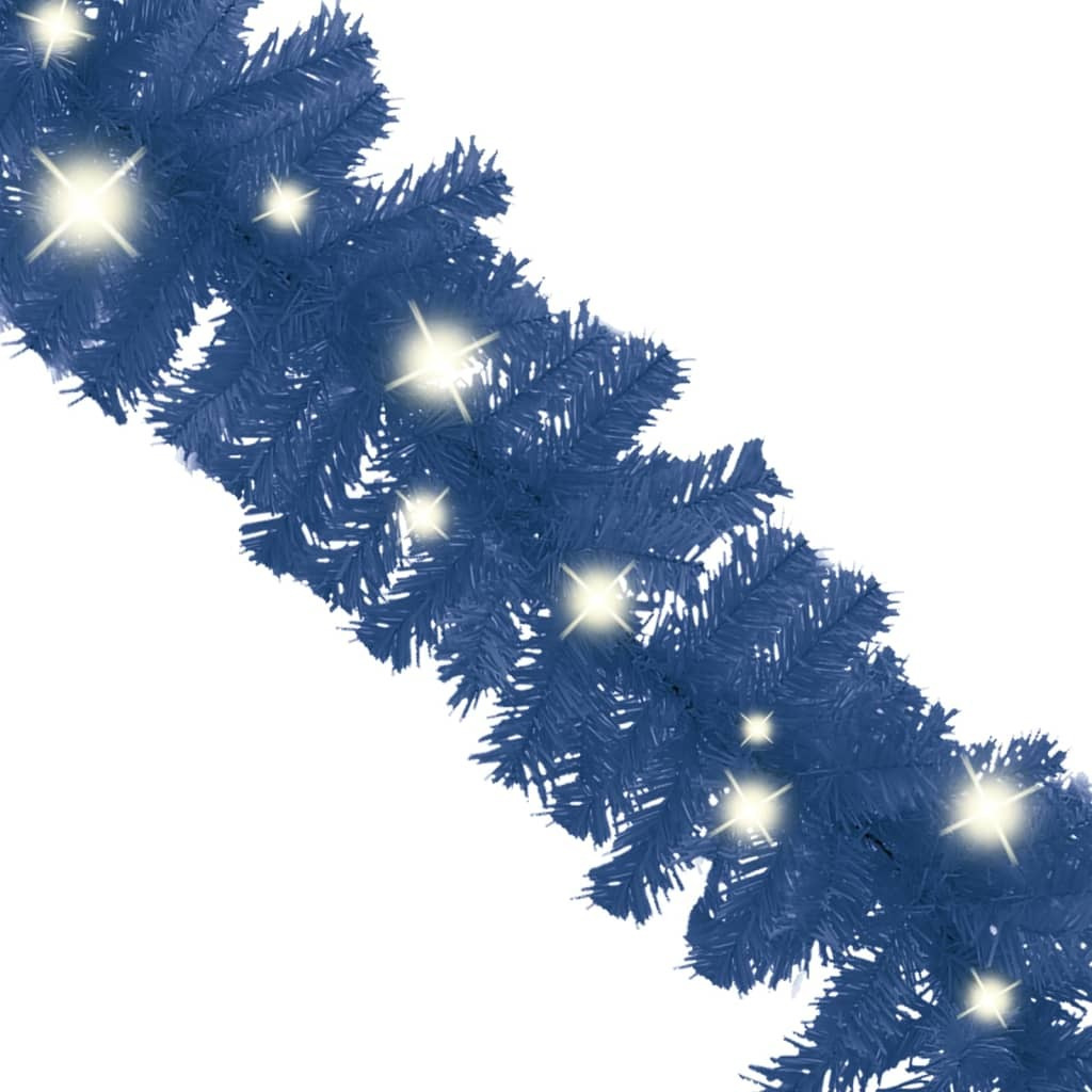 vidaXL Christmas Garland with LED Lights 33 ft Blue