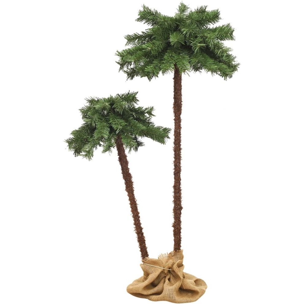 vidaXL Artificial Double Palm Tree with LEDs 41.3"&70.9"