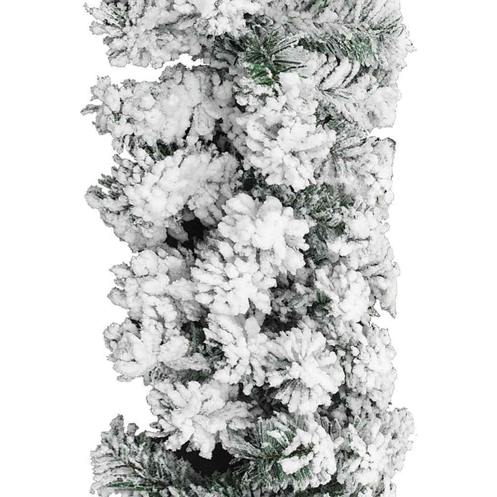 vidaXL Christmas Garland with Flocked Snow Green 66 ft PVC