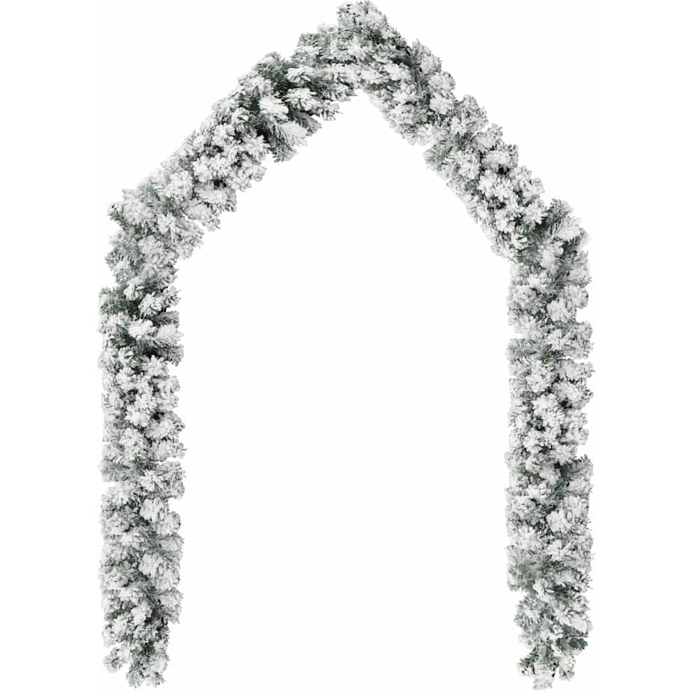 vidaXL Christmas Garland with Flocked Snow Green 66 ft PVC