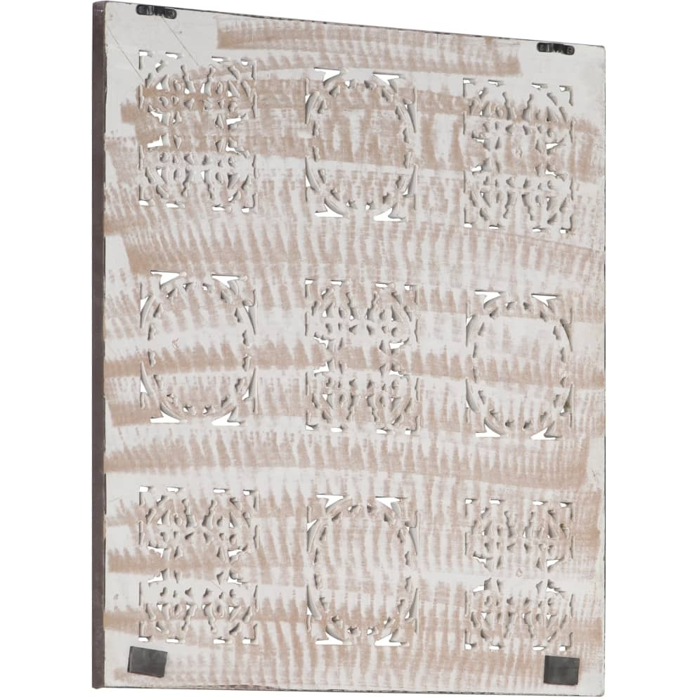 vidaXL Hand-Carved Wall Panel MDF 23.6&quotx23.6&quotx0.6" Brown and White
