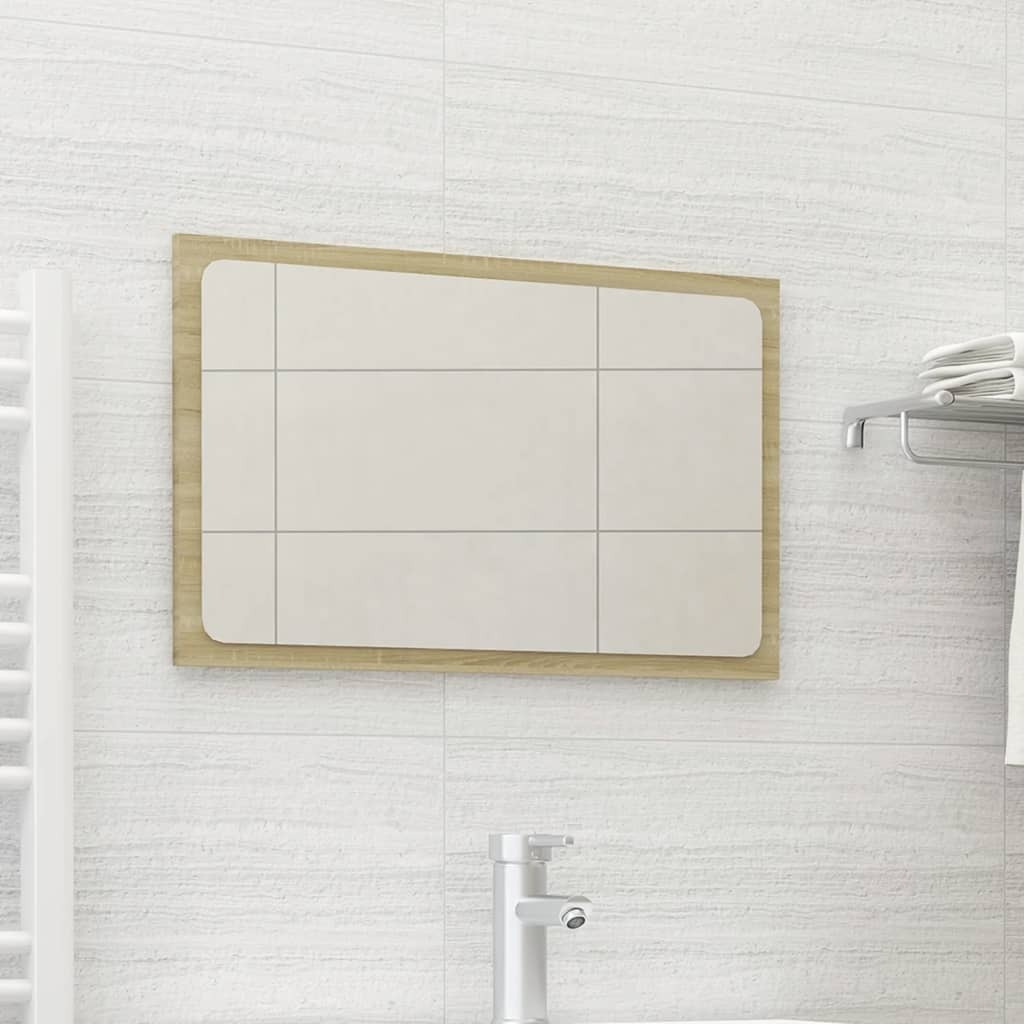 vidaXL Bathroom Mirror Sonoma Oak 23.6&quotx0.6&quotx14.6" Engineered Wood