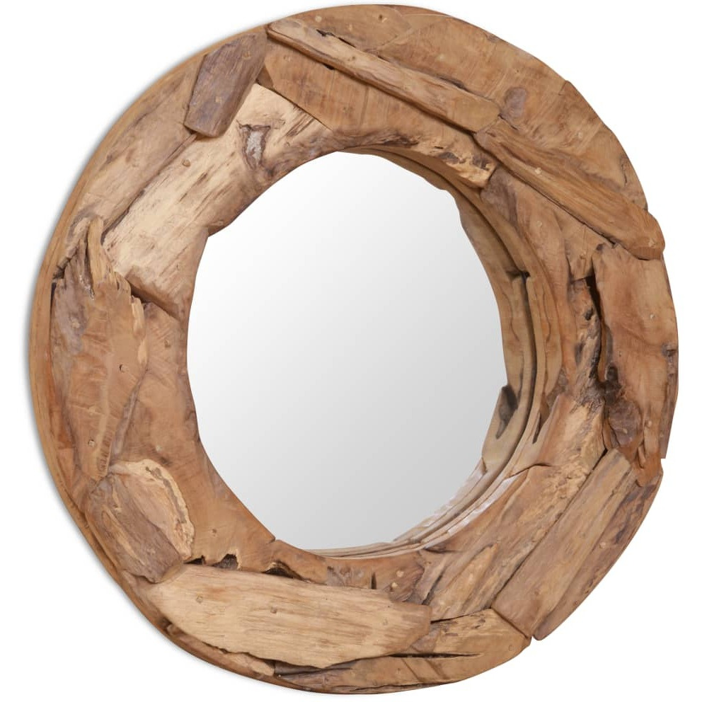 vidaXL Decorative Mirror Teak 23.6" Round