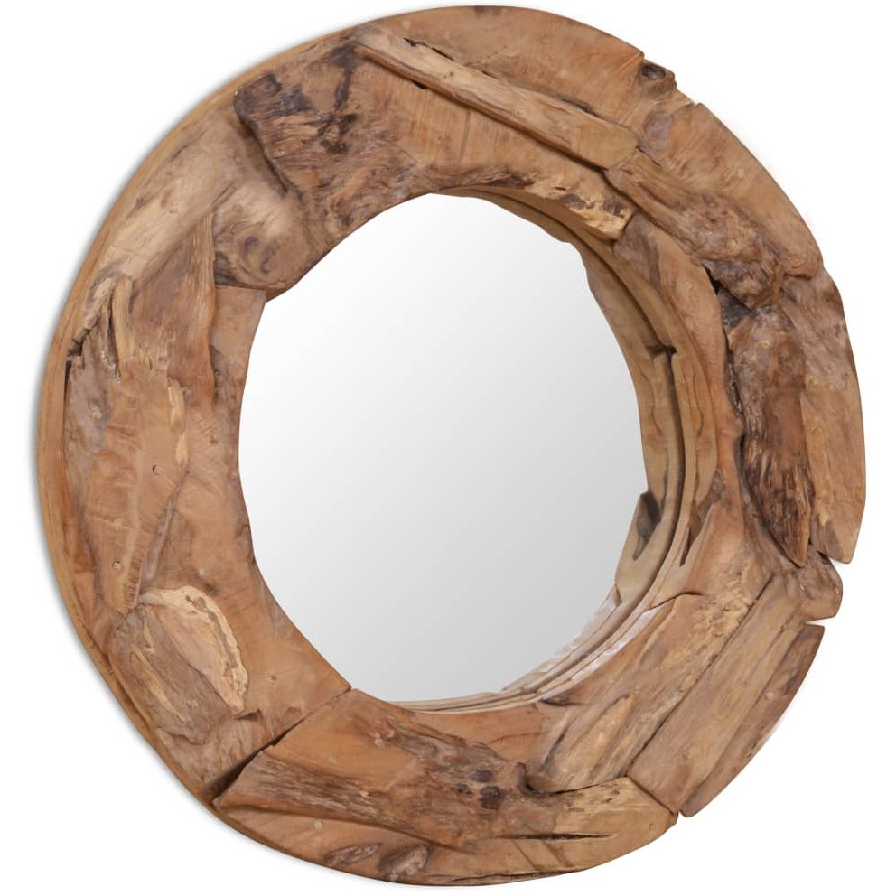 vidaXL Decorative Mirror Teak 23.6" Round