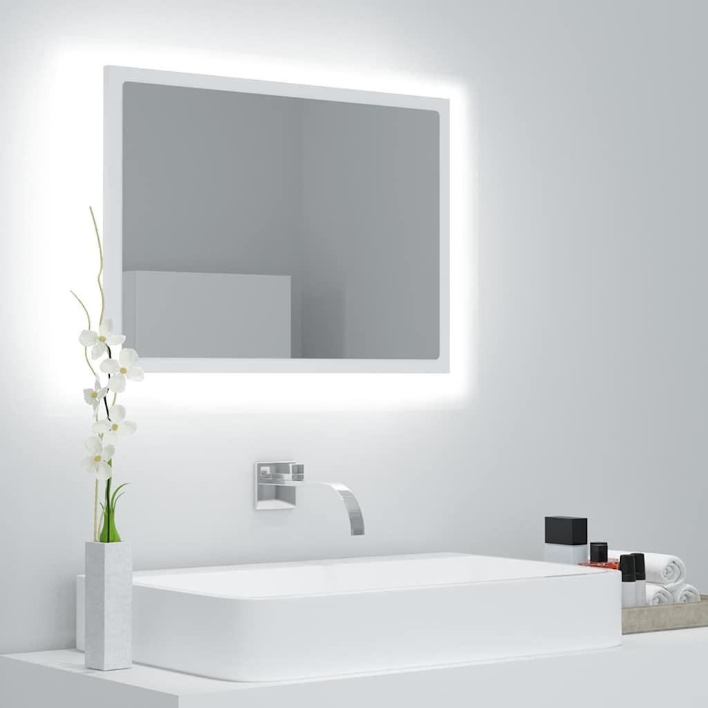 vidaXL LED Bathroom Mirror White 23.6&quotx3.3&quotx14.6" Acrylic