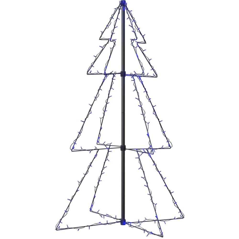 vidaXL Christmas Cone Tree 160 LEDs Indoor and Outdoor 3x4 ft