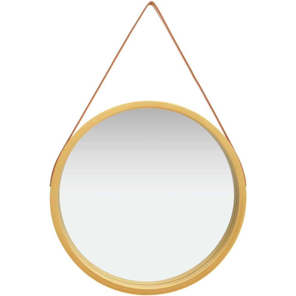 vidaXL Wall Mirror with Strap 23.6" Gold