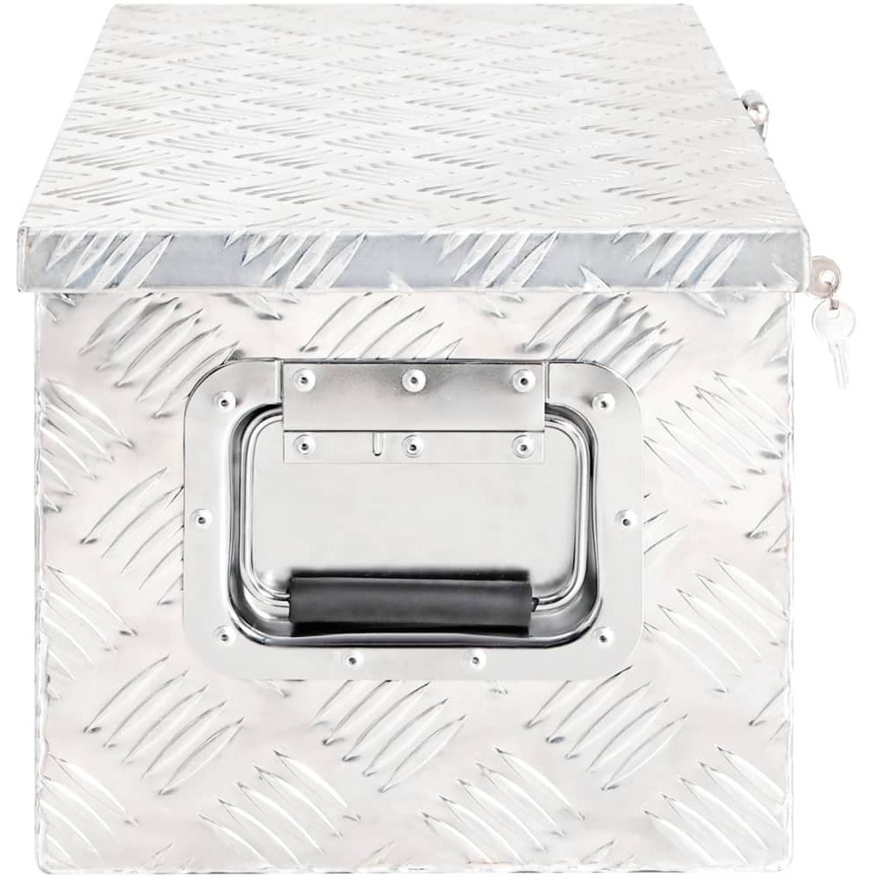 vidaXL Storage Box Silver 27.6&quotx12.2&quotx10.6" Aluminum